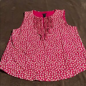 Ann Taylor Ruffle Split Neck